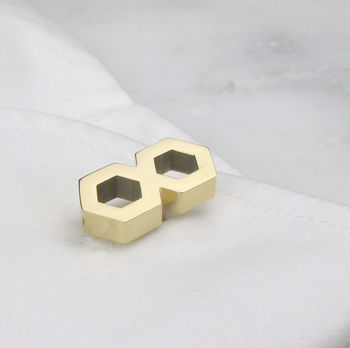Geometric Infinity Cufflinks Silver Rose Or Gold Colour, 5 of 6