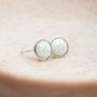 Sterling Silver White Opal Stud Earrings, thumbnail 1 of 11