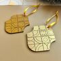 Holiday Decor Wooden Ornament Set Christmas Tree Decor Gold Decor, thumbnail 9 of 9