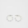 Forget Me Not Stud Hoop Earrings Silver, thumbnail 3 of 6