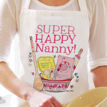 Personalised Super Happy Nanny Apron, 3 of 11