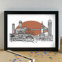 Brisbane Skyline Travel Art Print Unframed, thumbnail 1 of 5