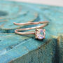 Rose Gold Faceted Rainbow Moonstone Ring, thumbnail 1 of 5