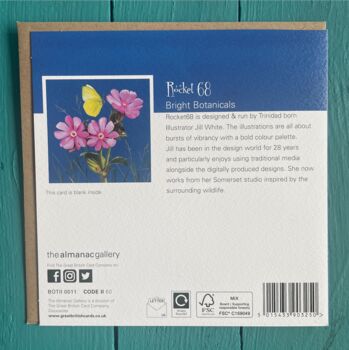 Red Campion Wild Flower Embossed Card, 2 of 2