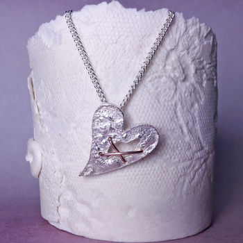 Sterling Silver Torn Heart Necklace, 4 of 8