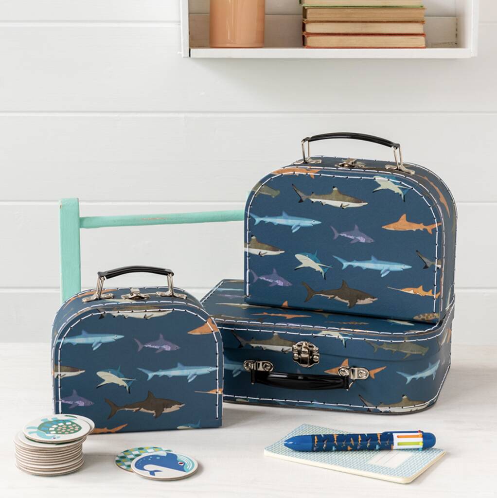 Set Of Three Shark Suitcases, 1 of 4