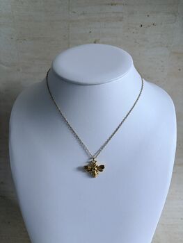 18 K Gold Plated Bee Pendant Necklace, 6 of 11