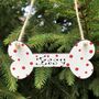 Personalised Pet Dog Bone Christmas Tree Decoration, thumbnail 6 of 7