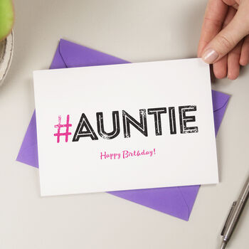 Hashtag Auntie Birthday Card, 2 of 3