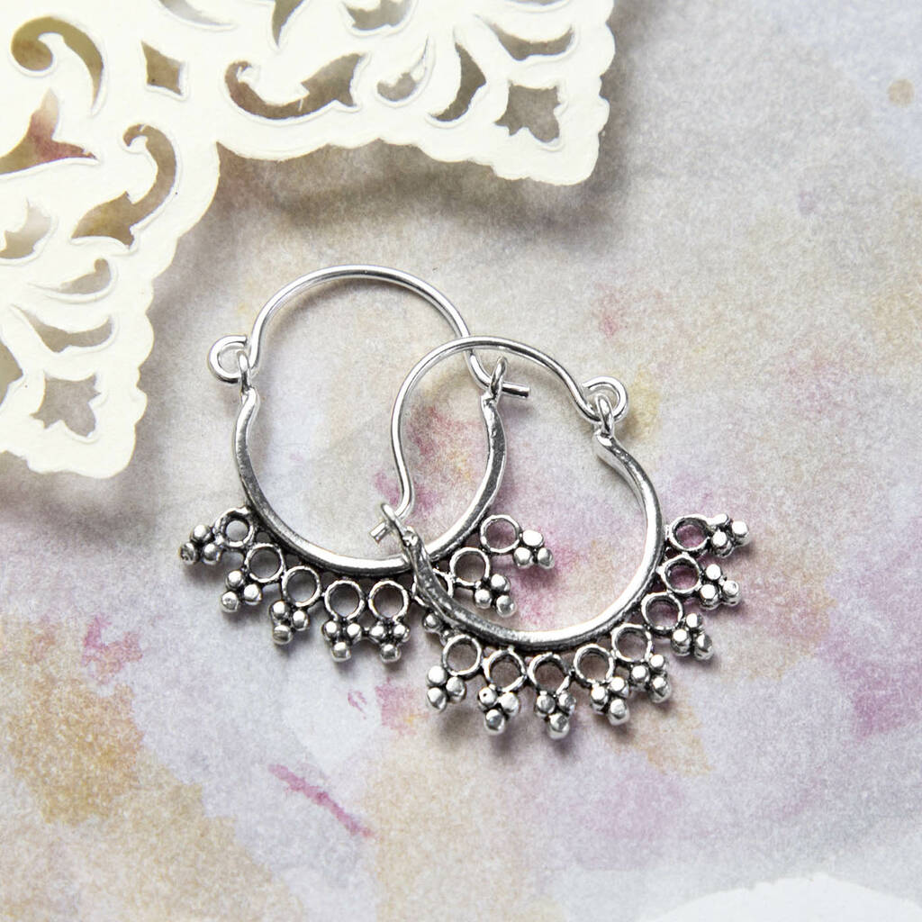 Sterling Silver Temple Hoops By Martha Jackson Sterling Silver