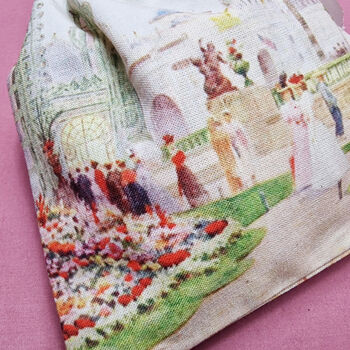 Organic Cotton Reusable Pouch With Vintage French Gardens Print, 4 of 5