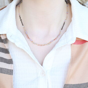 Two Layer Gold Beaded Indian Traditional Mangalsutra Necklace, 3 of 9