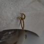 18 K Gold Plated Rope Twisted Drop Hoop Stud Earrings, thumbnail 3 of 9