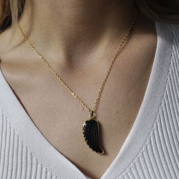 Angel Wing Gold Plated Pendant Necklace, 2 of 10