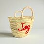 Handmade Christmas Mini Straw 'Joy' Basket, thumbnail 5 of 7