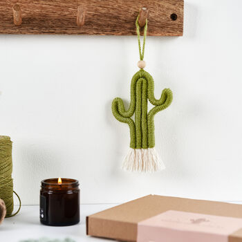 Make Your Own Mini Macrame Cactus Craft Kit In Meadow, 3 of 9