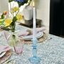 Pair Of Blue Glass, Lace Edge Candlesticks, thumbnail 4 of 9