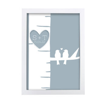 Personalised Framed Love Birds Print, 2 of 2