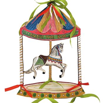 'Enjoy The Ride Mr Horse' Carousel Wall Hanging, 5 of 5