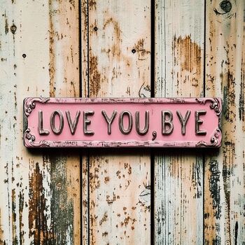 2D Flat ‘ Love You Bye ‘ Sign, 2 of 5