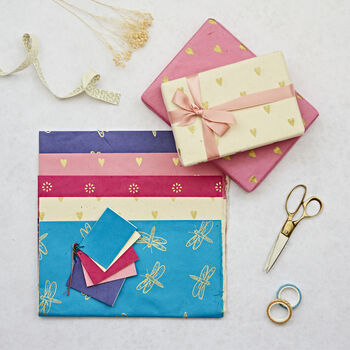 Fair Trade Lokta Paper Five Sheet Gift Wrap Packs, 2 of 7
