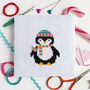 Penelope Penguin Cross Stitch Bauble Kit, thumbnail 1 of 2