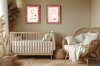 Nursery Set Of Two 'You Are Loved' Art Prints, 2 of 4