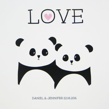 Panda Love Print Wedding Anniversary Gift, 2 of 6