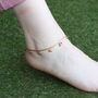 Golden Brass Rounds Red Green Beads Indian Payal Anklet, thumbnail 2 of 8