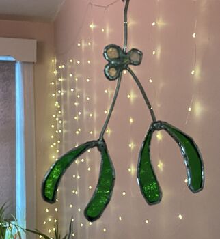 Stained Glass Mistletoe Decoration, 2 of 3