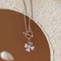 Pink Enamel Four Leaf Clover Toggle Necklace, thumbnail 1 of 6