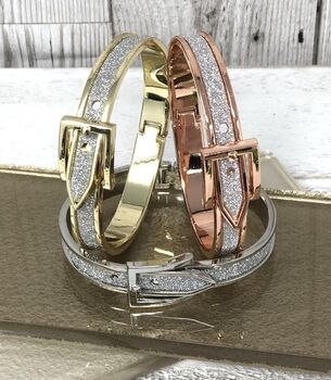 Sparkly Adjustable Buckle Bangle, 2 of 7