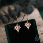 Sterling Silver Ivy Leaf Drop Hook Earrings, thumbnail 2 of 12