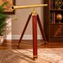 Adjustable 60 Inch Brass Telescope And Wooden Tripod, thumbnail 5 of 6