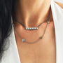 Personalised Sparkling Petite Cosmic Star Bar Necklace In Silver, thumbnail 3 of 9