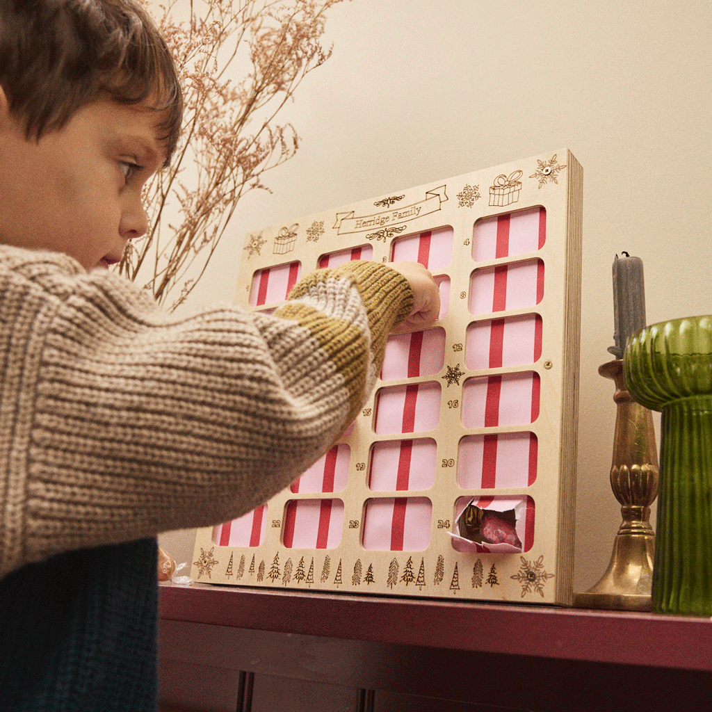 Personalised Wooden Reusable Christmas Advent Calendar, thumbnail 3 of 12