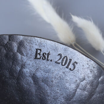 11th Anniversary Gift, Steel Hammered Medium Trinket Bowl, 5 of 11