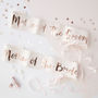 Two Pink And Rose Gold Mother Of Bride Groom Hen Sashes, thumbnail 1 of 3