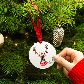 Personalised Christmas Reindeer Tree Decoration, 3 of 8