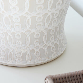 Large White And Grey Patterned Ginger Jar, 4 of 4