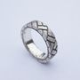 Herringbone Brick Silver Ring, thumbnail 3 of 4