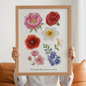 Personalised Family Birth Flower Print, 3 of 7