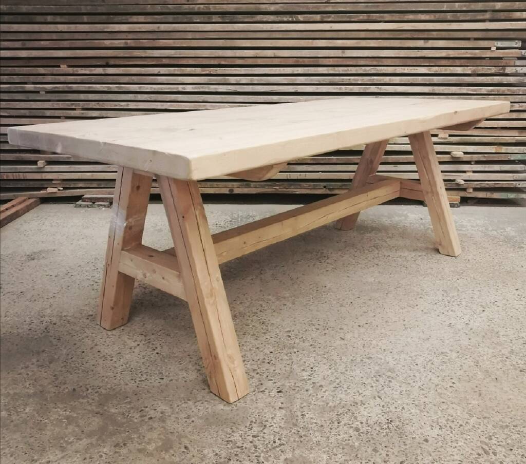 Reclaimed All Timber A Frame Dining Table, 1 of 4