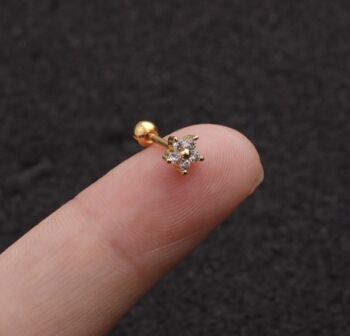 Screw Back Gold And Silver Stud Earring For Her, 7 of 9