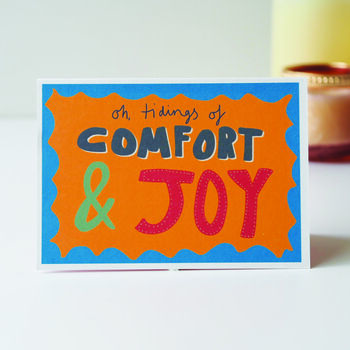 Comfort And Joy Hand Lettered Christmas Card, 3 of 5