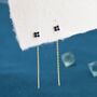 Sterling Silver Sapphire Blue Hydrangea Flower Cz Threader Earrings, thumbnail 2 of 9
