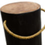 Natural Teak Round Black Stool Side Table With Rope, thumbnail 3 of 4
