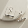 Silver T Bar Earrings, thumbnail 1 of 4