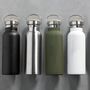 Recycled Stainless Steel 500ml Bamboo Lid Water Bottle, thumbnail 3 of 12