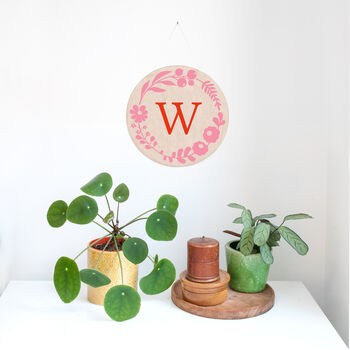 Personalised Floral Hand Screen Printed Wooden Plaque, 3 of 9
